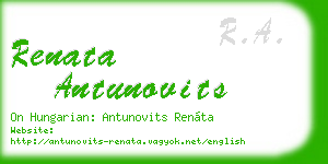 renata antunovits business card